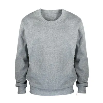 Men's Crew Neck Fleece Pullovers - Size Small, Light Gray