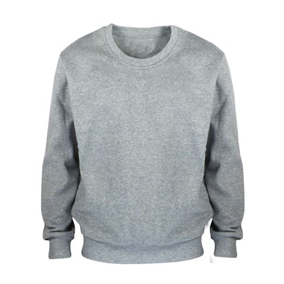 Men's Crew Neck Fleece Pullovers - Size 4XL, Light Gray