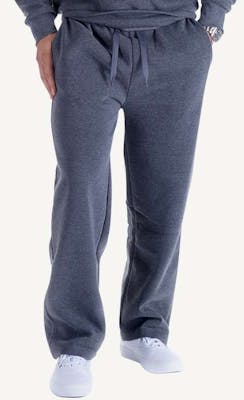 Men's Fleece Open Leg Sweatpants - Size Large, Dark Gray
