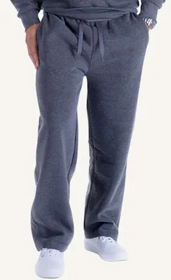 Men's Fleece Open Leg Sweatpants - Size 5XL, Dark Gray