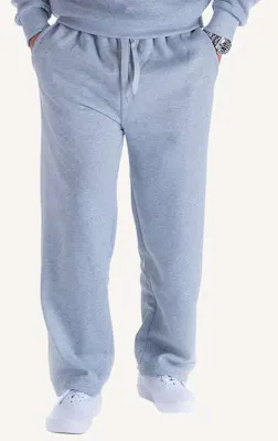 Men's Fleece Open Leg Sweatpants - Size Small, Light Gray