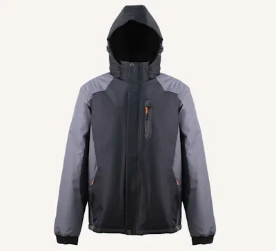 Men's Insulated PVC Coating Jackets, Black-Gray, S-2X