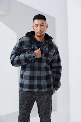 Men's Plaid Berber Sherpa Lined Jackets, S-2XL