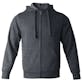 Fleece Full Zip Hoodies - Size 2XL, Dk Gray