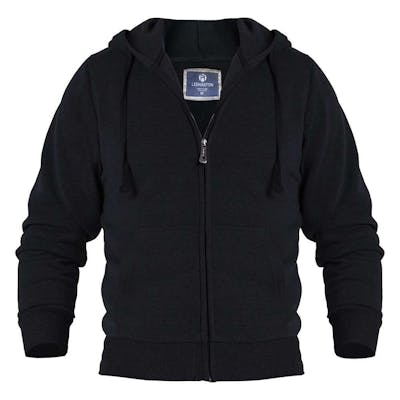 Men's Fleece Full Zip Hoodies - Size XLarge, Black