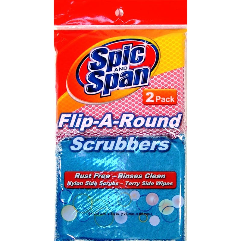 2 Pack Spic and Span Flip-A-Round Scrubbers