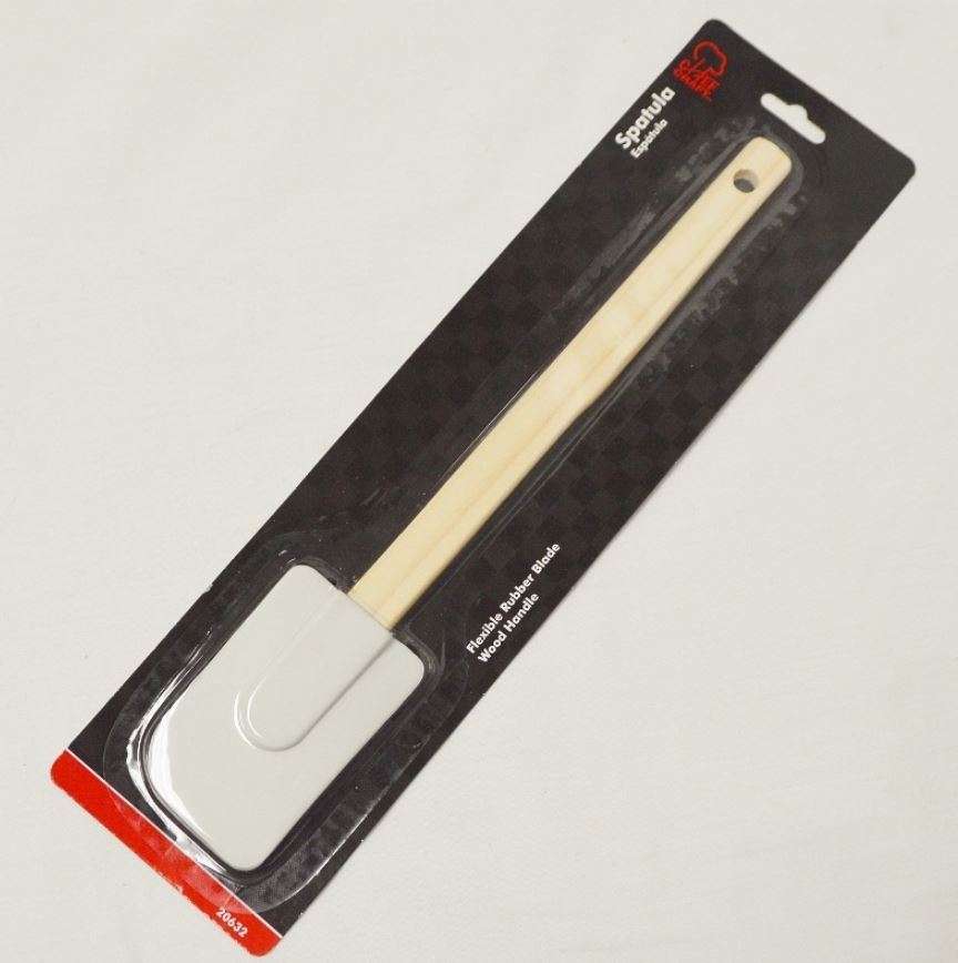 11-1/2" Chef Craft 20632 High Temp Silicone Rubber Spatula with Wood Handle 