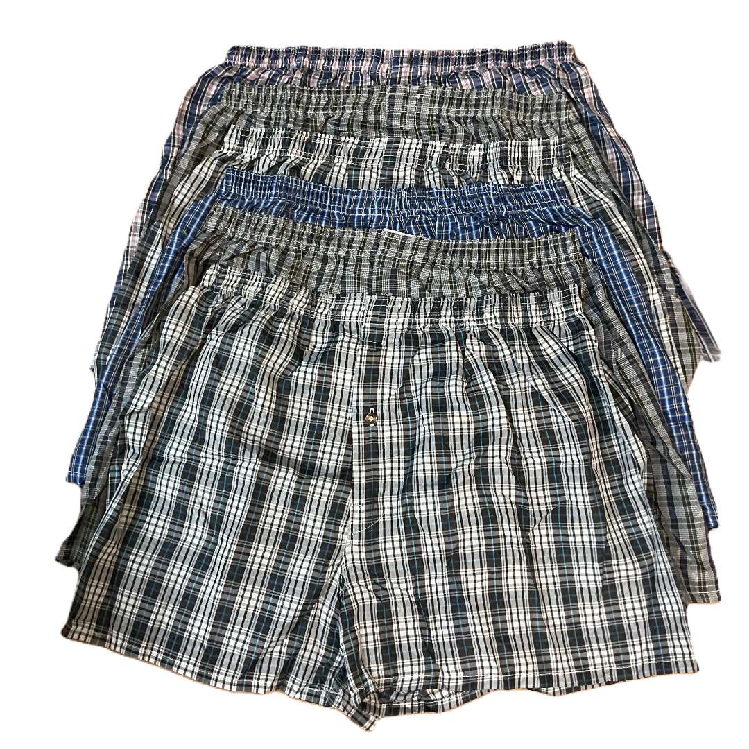 Men's Plus Size Plaid Boxers - Size 3X, Assorted Colors