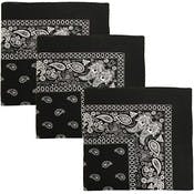 Cotton Bandanas - Paisley, Black