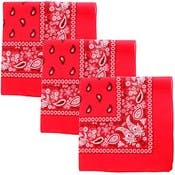 Cotton Bandanas - Paisley, Bright Red