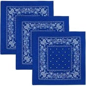Cotton Bandanas - Paisley, Royal Blue