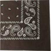 Cotton Bandanas - Brown with Paisley Print