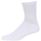 Cotton Crew Socks - White, 9-11Stretch Knit