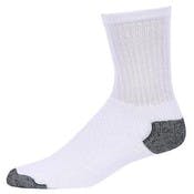 Cotton Crew Sport Socks - White,10-13, Stretch Knit