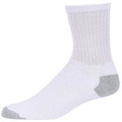 Cotton Crew Sport Socks - White, 9-11