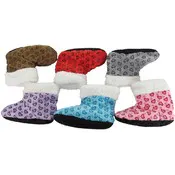 Toddlers' Slipper Booties - Heart Print, Assorted Size/Color
