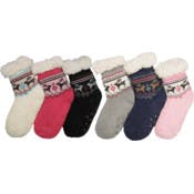 Girls' Crew Slippers - Sherpa Lined, Non-Slip, Assorted Colors