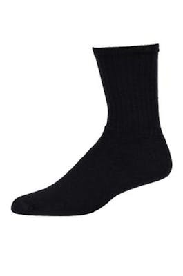 Cotton Crew Sport Socks - Black, 10-13