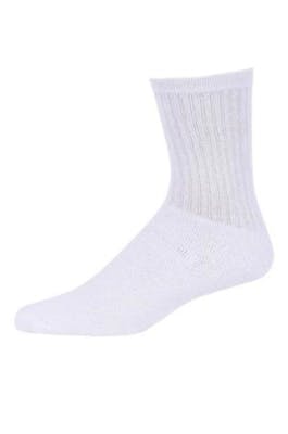 Cotton Crew Socks - White,10-13, Stretch