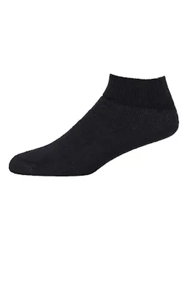 Men's Ankle Socks - Black, 10-13, Stretch Knit