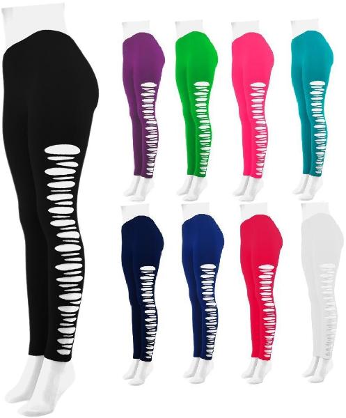 Footless Ripped Leggings | DollarDays