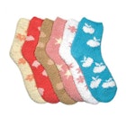 Fuzzy Slipper Socks - Winter Print, Size 9-11 image number null