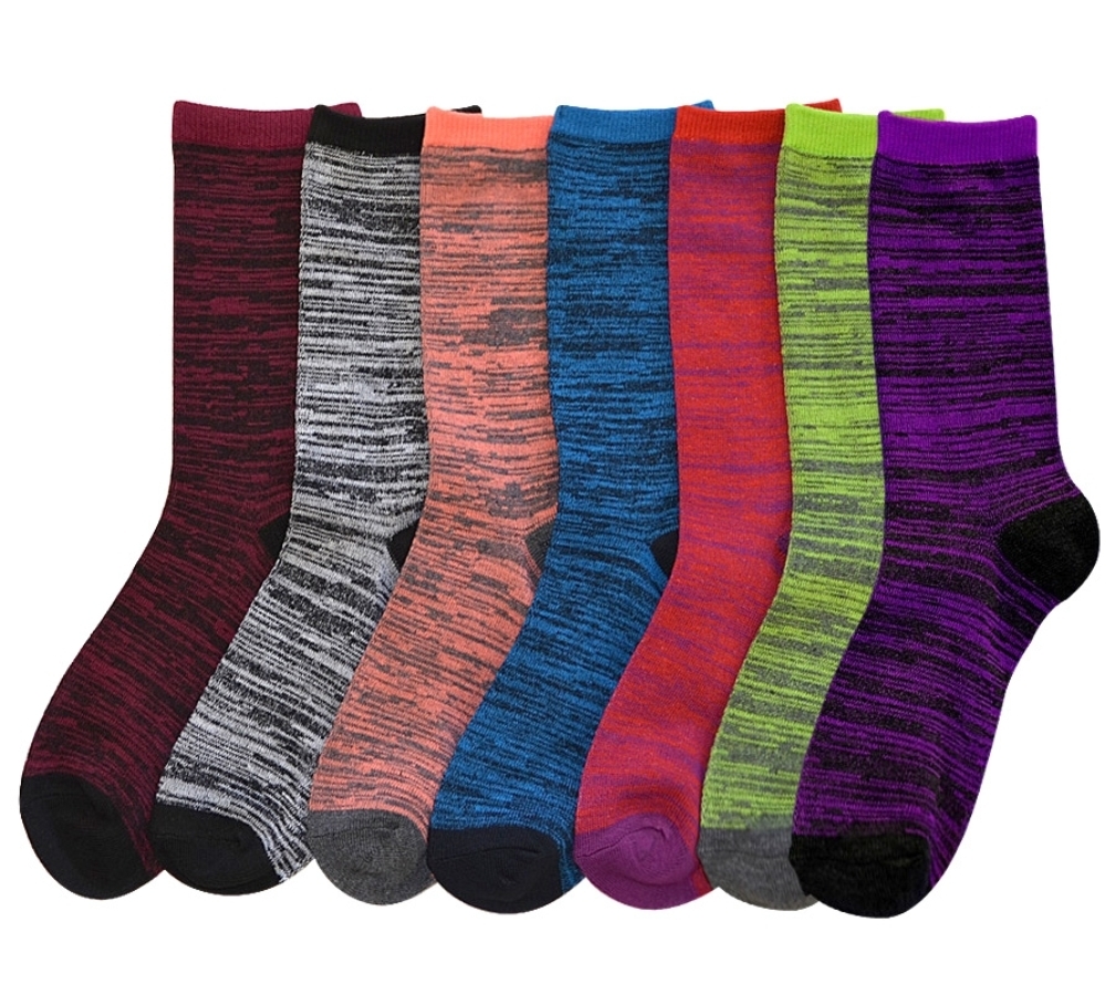 Wholesale Women's Space Dye Crew Socks Assorted Colors 9-11