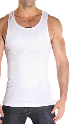 Men's Big &amp; Tall Cotton A-Shirts - White, 5X, 3 Pack