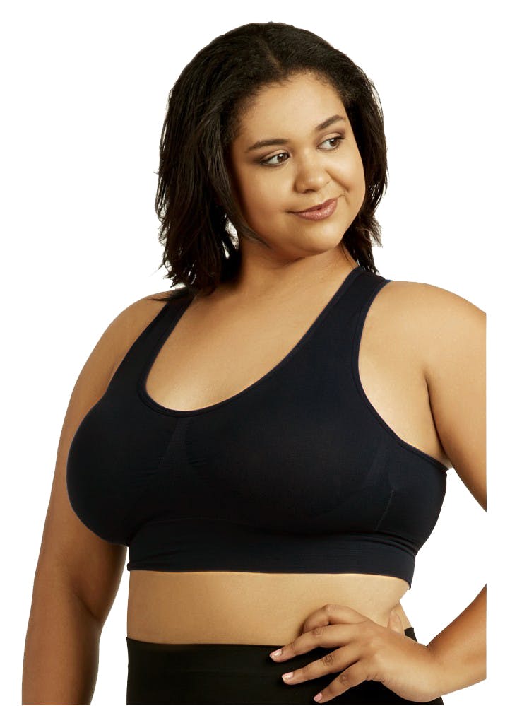 Wholesale Women's Black Plus Size Sport Bra (SKU 2317760