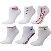 Women's Patriotic Ankle Socks - Size 9-11, Cotton/Spandex