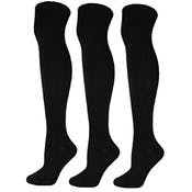 Women's Thigh High Socks - Cable Knit, Size 9-11, Black