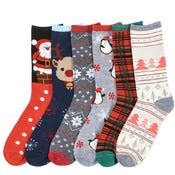 Women's Fashion Christmas Crew Socks - 6 Designs