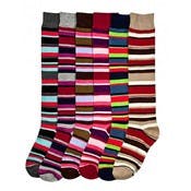 Women's Striped Knee-High Socks - Size 9-11