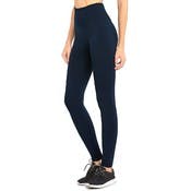 Women's High Waisted Leggings - Navy, Fleece, One Size