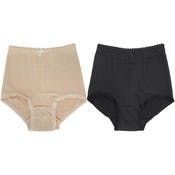 Women's Plus Size High Waist Panties - Size 4X, Black/Beige