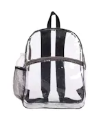15" Clear Zipper Backpack - Black