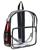 16" Heavy Duty Clear Security Backpack - Black