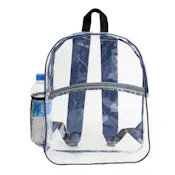 15" Clear Zipper Backpack - Navy