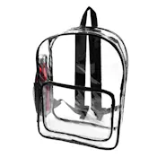 17" Heavy Duty Clear Backpack - Black