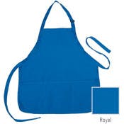 Apron - 3 Pockets, Royal Blue, Poly-Cotton