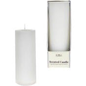 5" Pillar Candle - White, Ribbed, Scented
