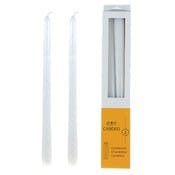 12" Taper Candles - Unscented, White, 2 Pieces