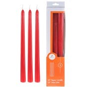 10" Taper Candles - Red, Unscented, 3 Pack