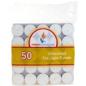 Tealight Candles - White, Unscented, 50 Pack
