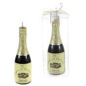 Champagne Bottle Candle - Black/Gold, 3.75"