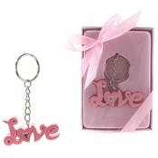 "Love" Phrase Key Chain - Pink