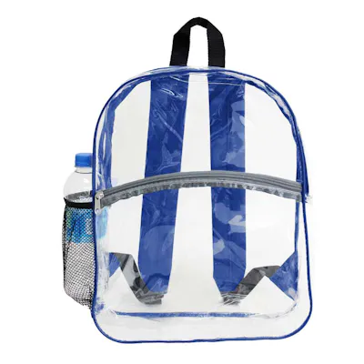 15" Clear Zipper Backpack - Royal Blue