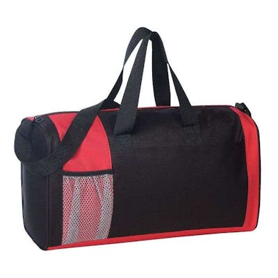 Poly Duffel Bags, Red/Black, 19"