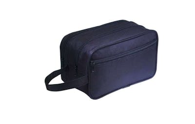 Double Zipper Toiletry Bag, Black