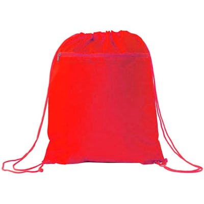 Nylon Drawstring Tote Bags - Red